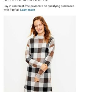 sweater dress, loft, mocked neck